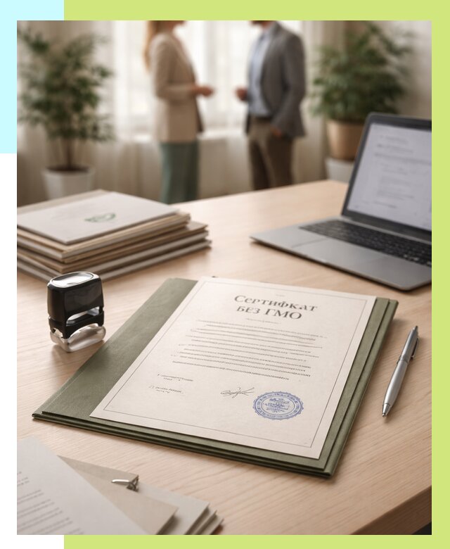 Сертификат без ГМО в Апшеронске от 7686 р. оформить срочно Алешин-Пшр